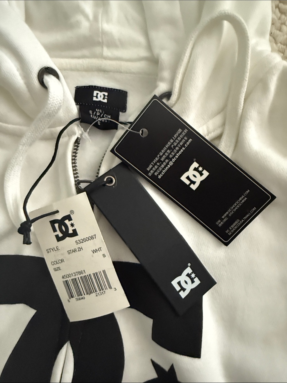 DC White Hoodie with Black Logo - Picture 2 of 9